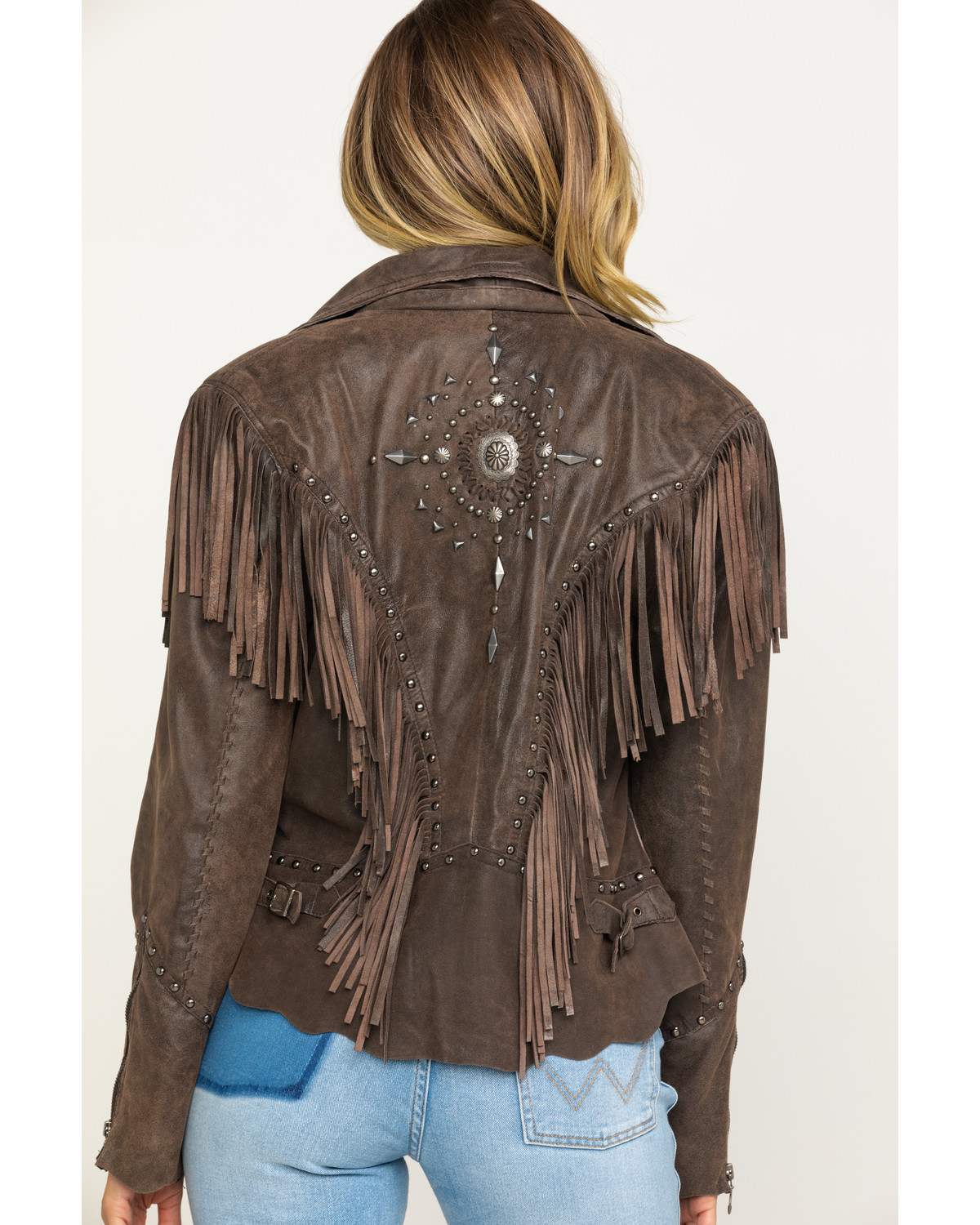 fringe leather jacket womens